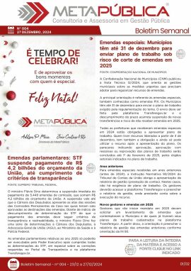 Imagem da notícia BOLETIM SEMANAL Nº  004